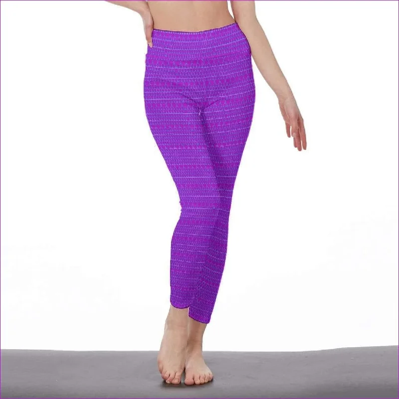 Loyalty Reward Fishnet Candy Womens High Waist Leggings | Side Stitch Closure - Purple