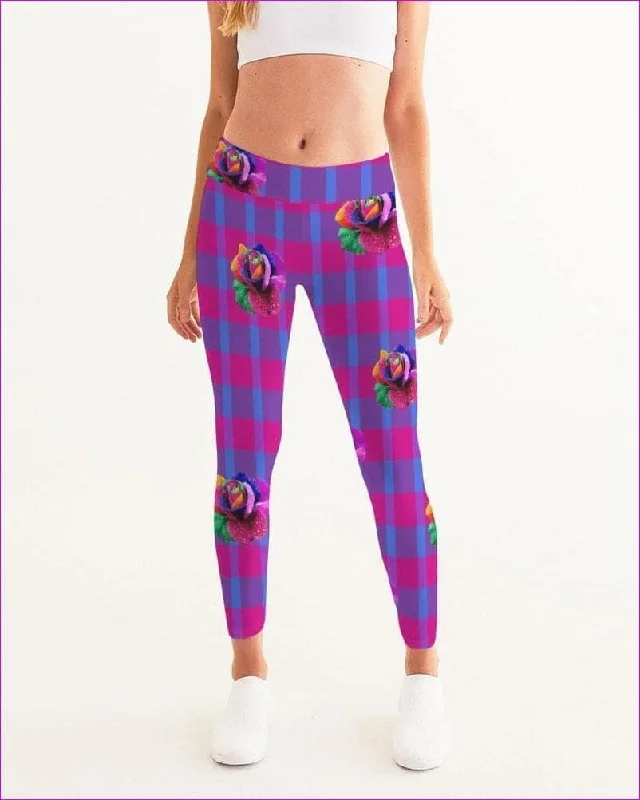 Early Access Floral Reign Plaid Womens Yoga Pants