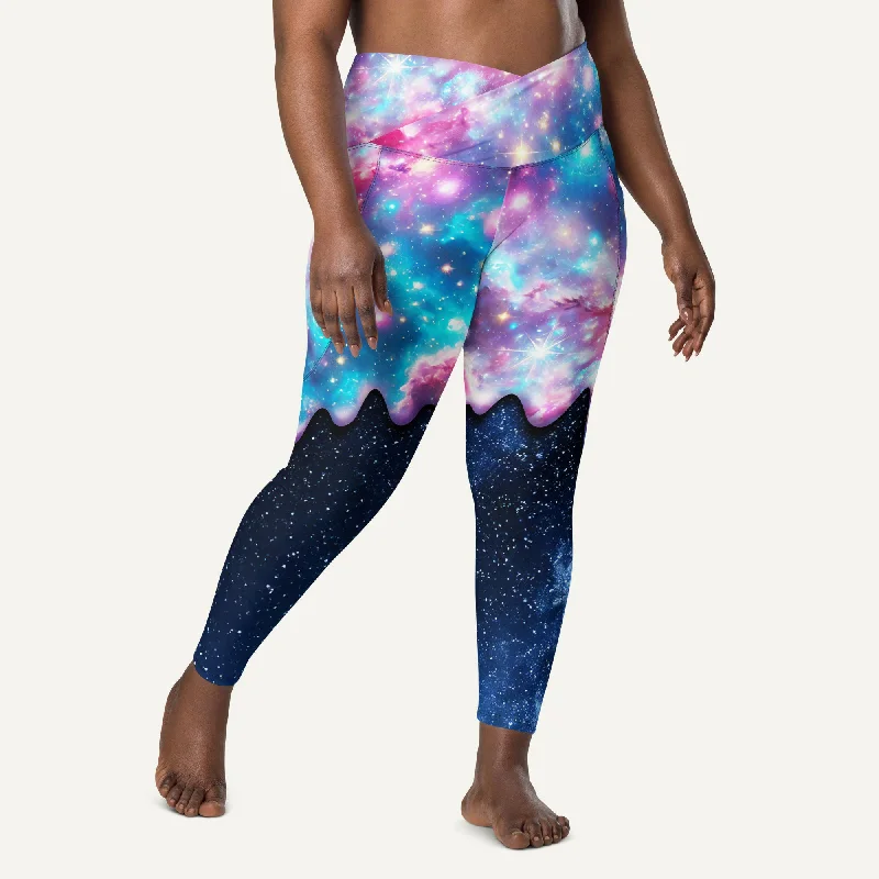 Epic Deals Galaxy Drip Crossover Leggings With Pockets