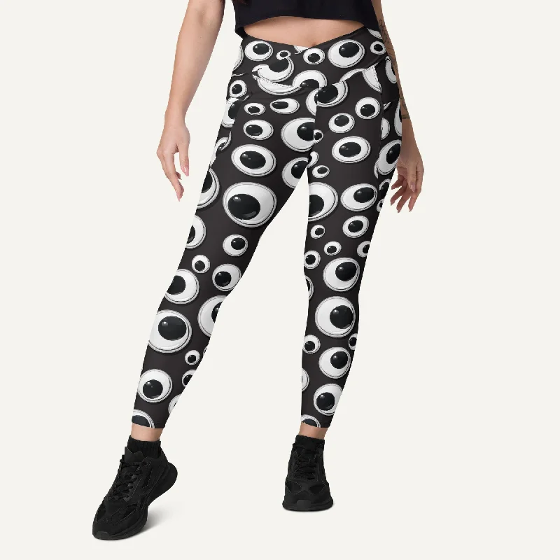 Limited Availability Googly Eyes Crossover Leggings With Pockets