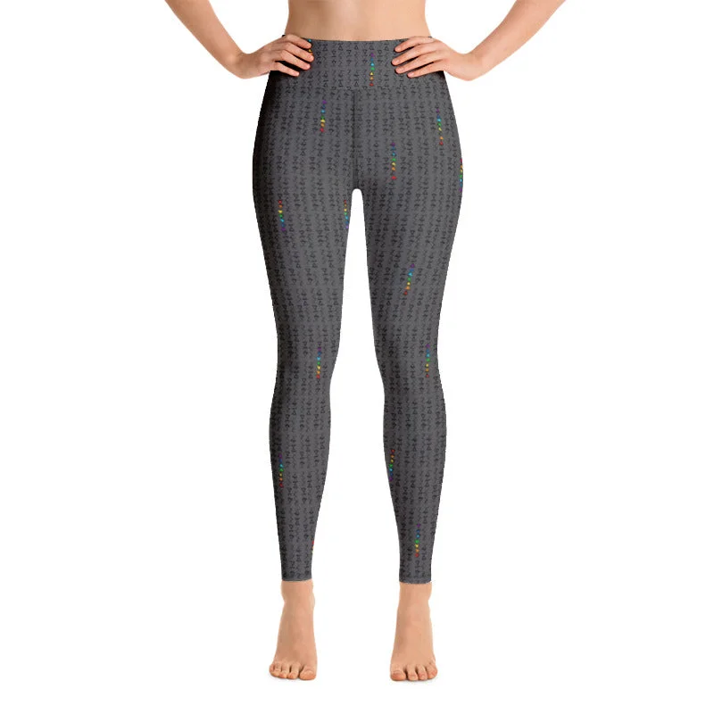 Savings Event Gray Triangle High Waist Yoga Leggings