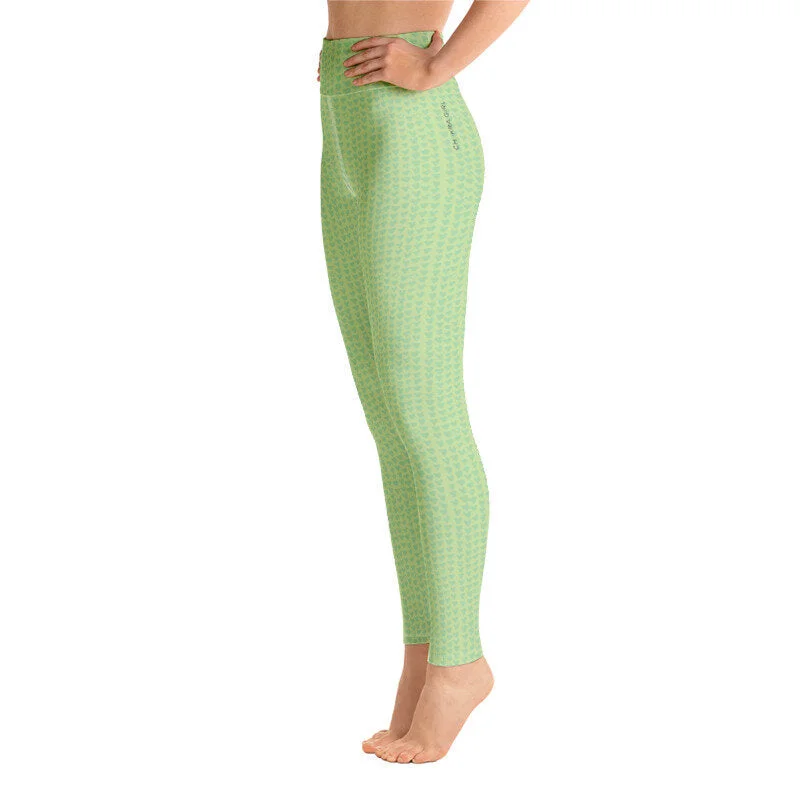The Best Prices Green Hearts High Waist Yoga Leggings