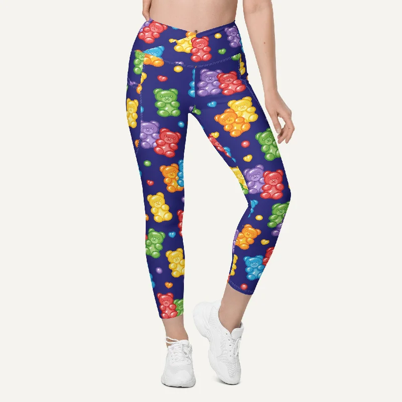 Grand Opening Sale Gummy Bears Crossover Leggings With Pockets