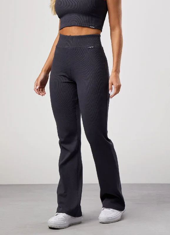 Warehouse Sale Gym King 365 Rib Flared Legging - Dark Pewter