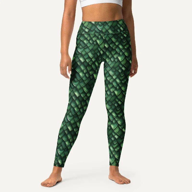 Crazy Deals Jade Dragon Scales High-Waisted Leggings