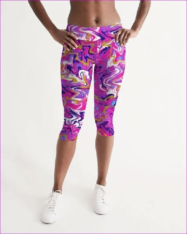 Daily Deals Marbled Pixie Womens Mid-Rise Capri