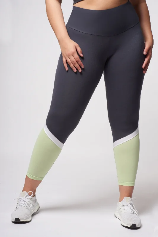 Overstock Sale Medium Compression Waisted Leggings Slate-Mint