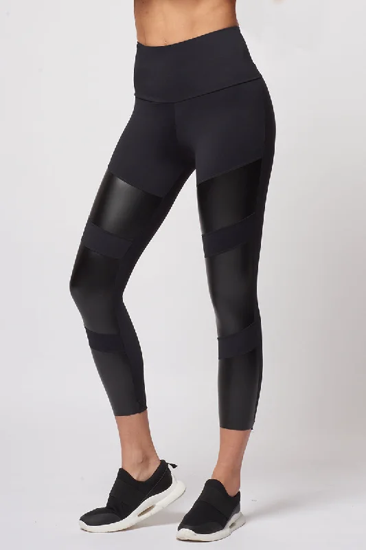 Savings Event Medium Compression Tri Block Waisted Leggings Black