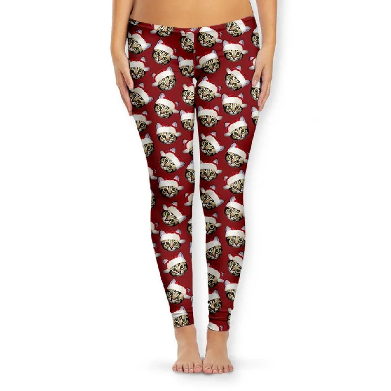 Steals and Deals Meowy Christmas Women's Leggings