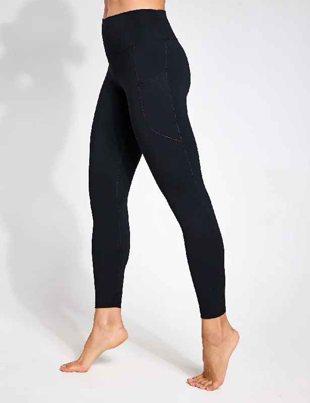 Clearance Items One High Waisted 7/8 Leggings with Pockets - Black