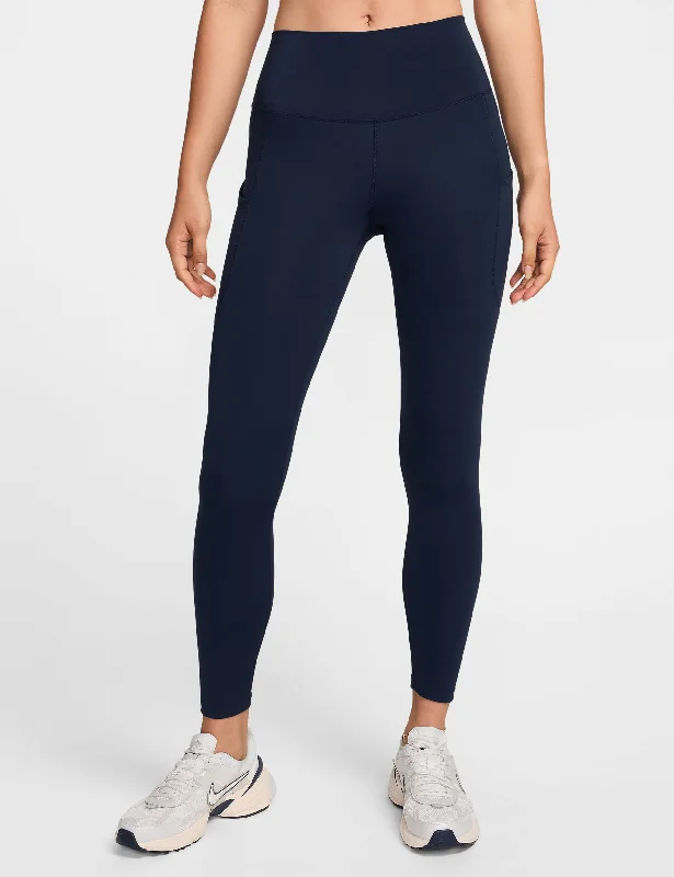 Year-End Clearance One High Waisted 7/8 Leggings with Pockets - Obsidian/Black