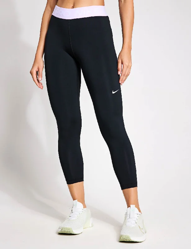 Special Discount Pro 365 Cropped Mesh Panel Leggings - Black/Lilac Bloom/White
