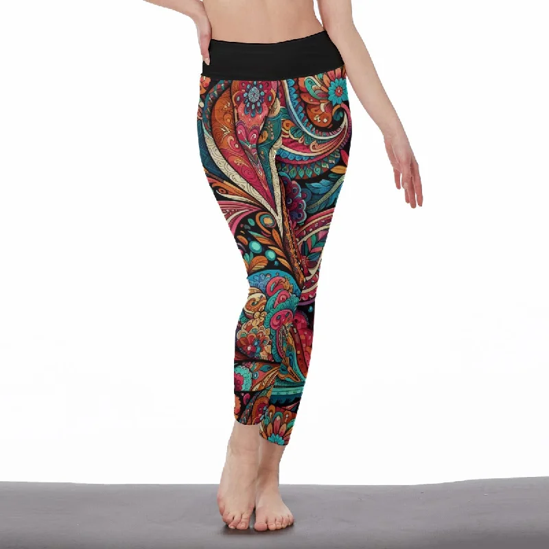 Unmissable Offer Paisley Women's High Waist Leggings | Side Stitch Closure