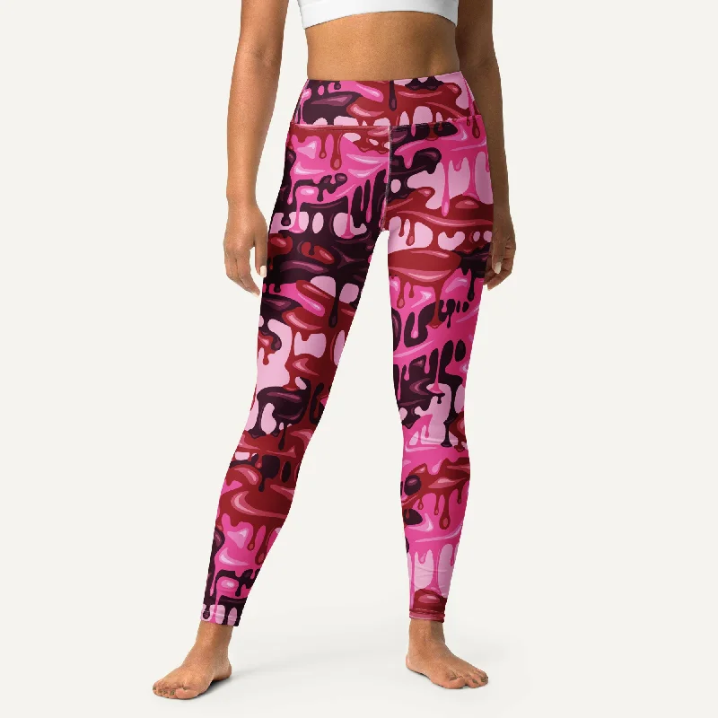 Value Deals Pink Camouflage Drip High-Waisted Leggings