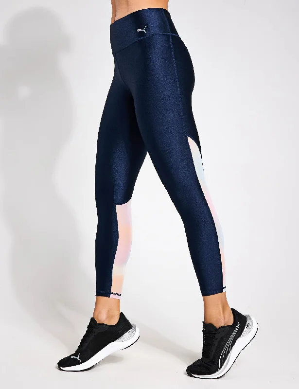 Price Drop Summer Daze 7/8 High Waisted Training Tights - Club Navy