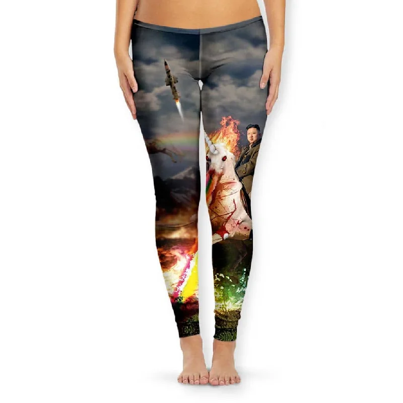 Unmissable Offer Rainbow Unicorn Kim Jong Un Women's Leggings