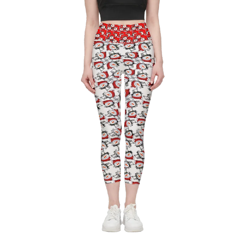 Great Bargains Snow Man's Delight Cloud-Like Women's High-Rise Christmas Leggings