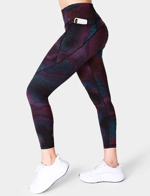 Take Advantage Power 7/8 Gym Leggings - Black Gradient Dot Print