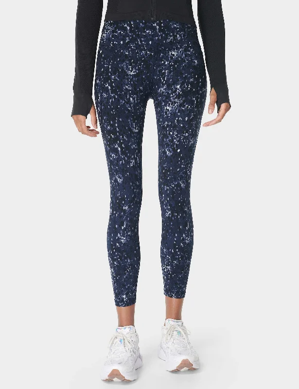 Hurry In Power 7/8 Gym Leggings - Blue Ebony Print
