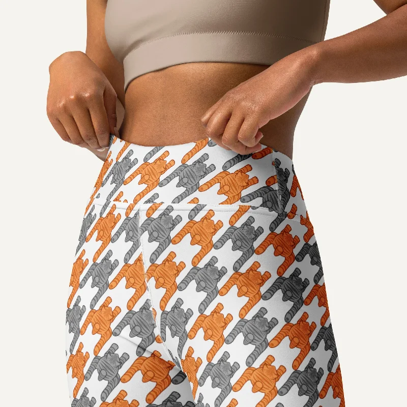 Year-End Sale Tabby Cats Houndstooth High-Waisted Leggings