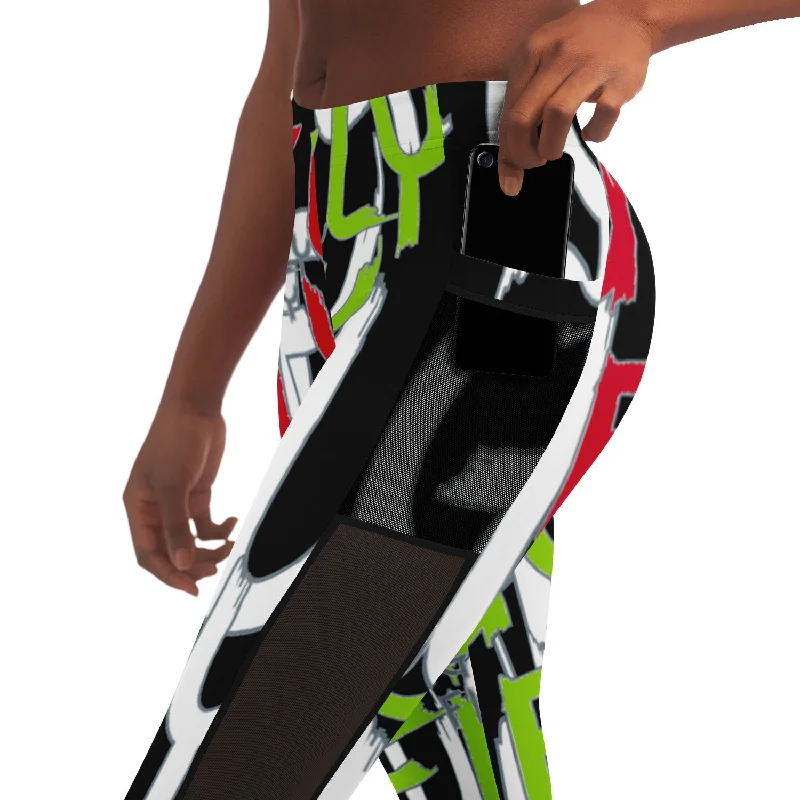 Major Savings Ugly Fly Mesh Leg & Side Pocket Activewear Leggings