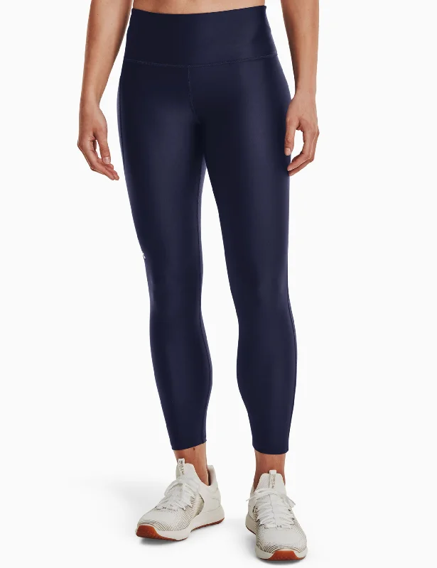 Best Bargains HeatGear Armour No-Slip Waistband Ankle Leggings - Midnight Navy/White