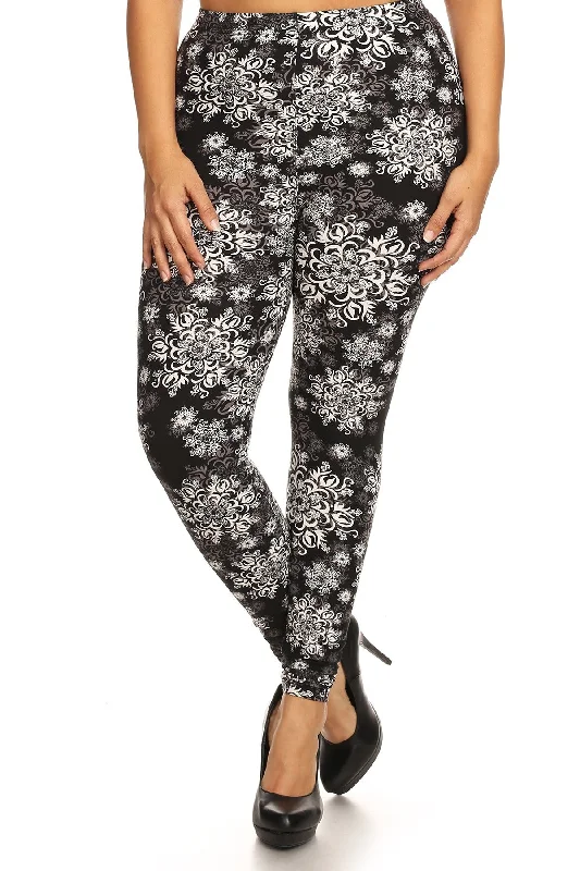 Deep Discounts Voluptuous (+) Plus Size Abstract Print, Full Length Leggings - Ships from The USA