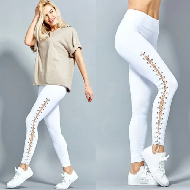 Special Price High Waist Lace Up Fitness Leggings