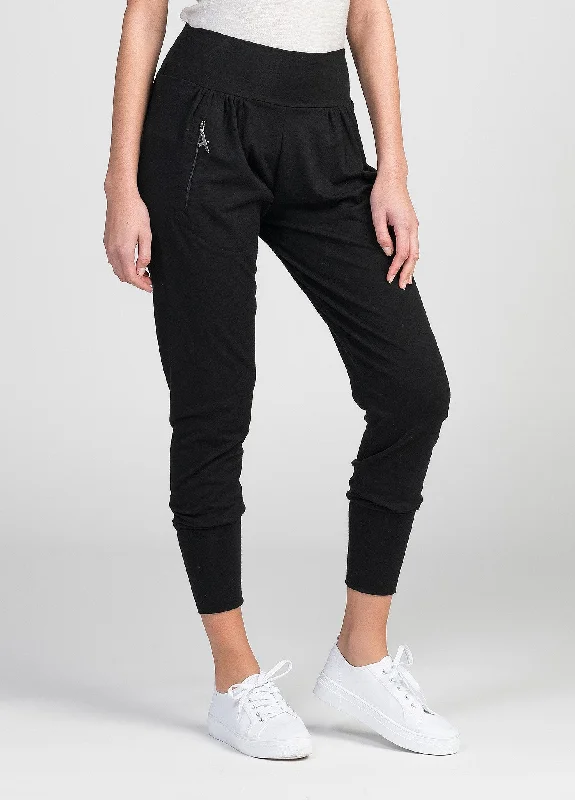Year-End Sale Womens Slouchy Zip Pants - Black
