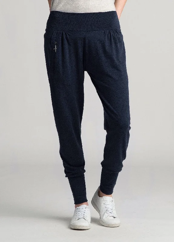 Limited Time Offer Womens Slouchy Zip Pants - Dark Navy