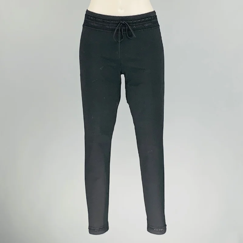 Today’s Deal ALAIA Size 6 Black Viscose Blend Drawstring Leggings