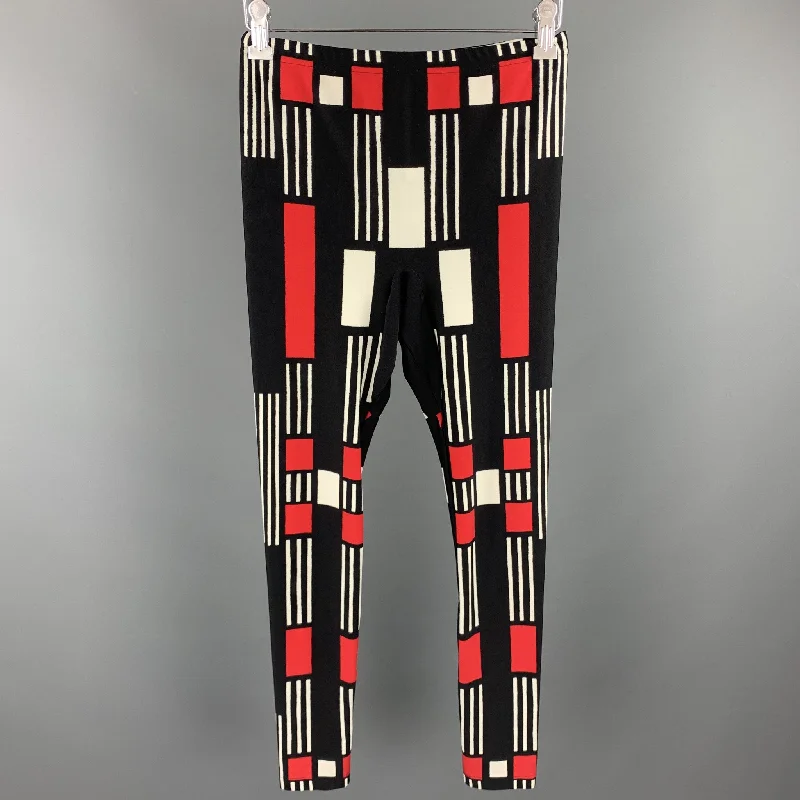 Savings Event ALEXANDER MCQUEEN Size L Black & Red Polyamide / Eastane Leggings