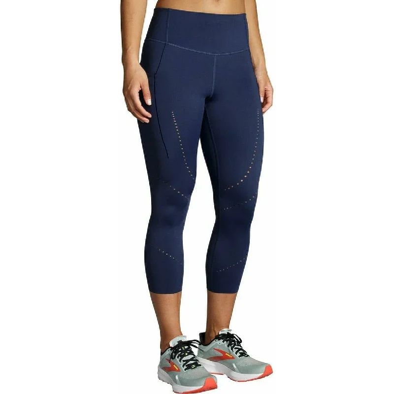 Price Cut Brooks Method 3/4 Capri Womens Running Tights - Navy