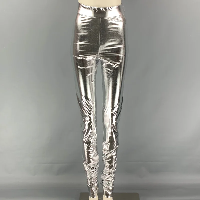 Price Blitz DOLCE & GABBANA Size 2 Silver Metallic Polyester Leggings