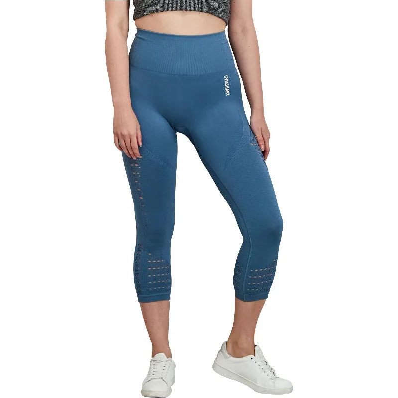 Doorbuster Deal Gymshark Energy Seamless Womens 3/4 Training Tights - Blue