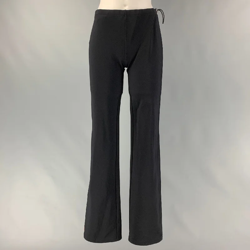 Big Discounts PRADA Size S Black Nylon & Eastane Solid Drawstring Leggings