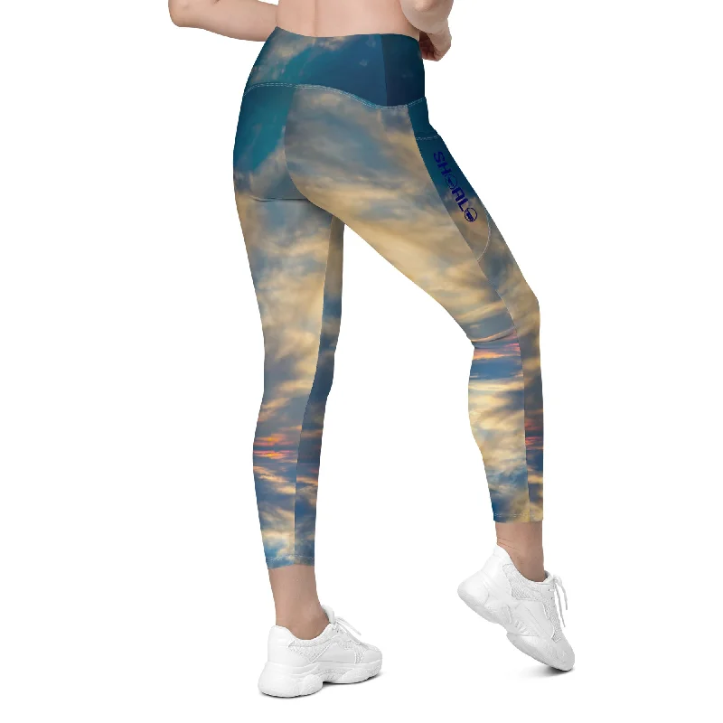 Reduced Prices SHOALO Sky & Sea - Womens 7/8 All Day Leggings With Side Pockets