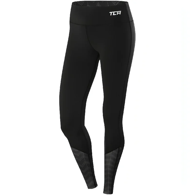 Bonus Savings TCA Impulse Printed Womens Long Running Tights - Black