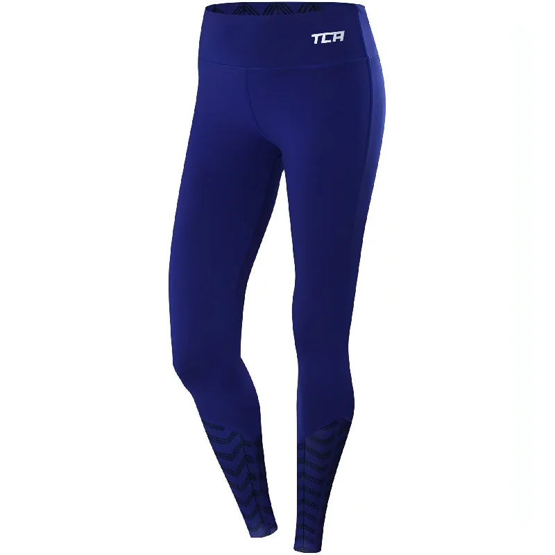 Early Access TCA Impulse Printed Womens Long Running Tights - Blue