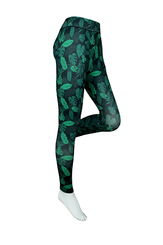 One-DAY Sale Women High-Rise Printed Leggings 80053 (GREEN)