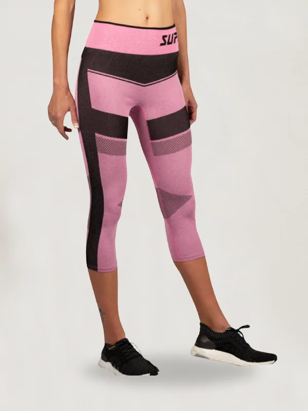 Deal Frenzy Women's Compression Mesh Capri Leggings