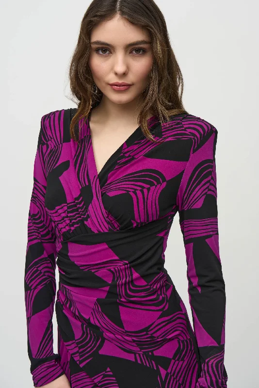 Crazy Deals Joseph Ribkoff Print Wrap-Style Dress