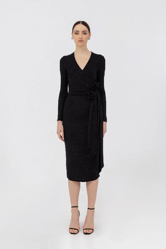 Daily Specials Nissa Glitter Midi Dress