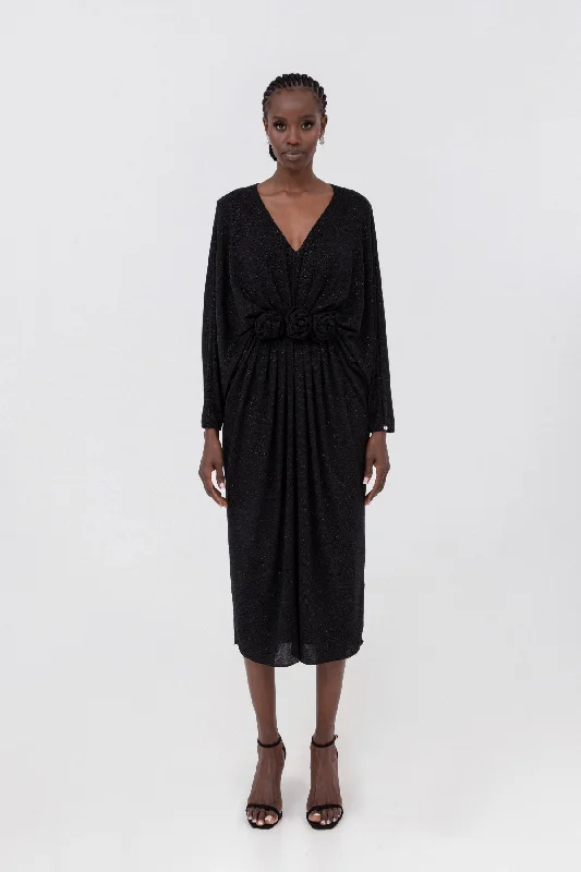 Shop and Save Nissa Floral-appliqué midi dress