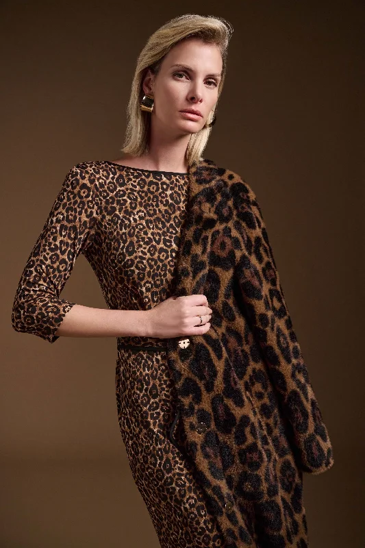 Crazy Savings Joseph Ribkoff Silky Knit Animal Print Sheath Dress