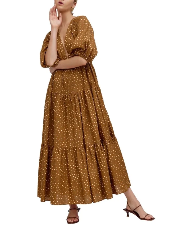 Bargain Blast Adele Dress Chocolate And Cream Polka