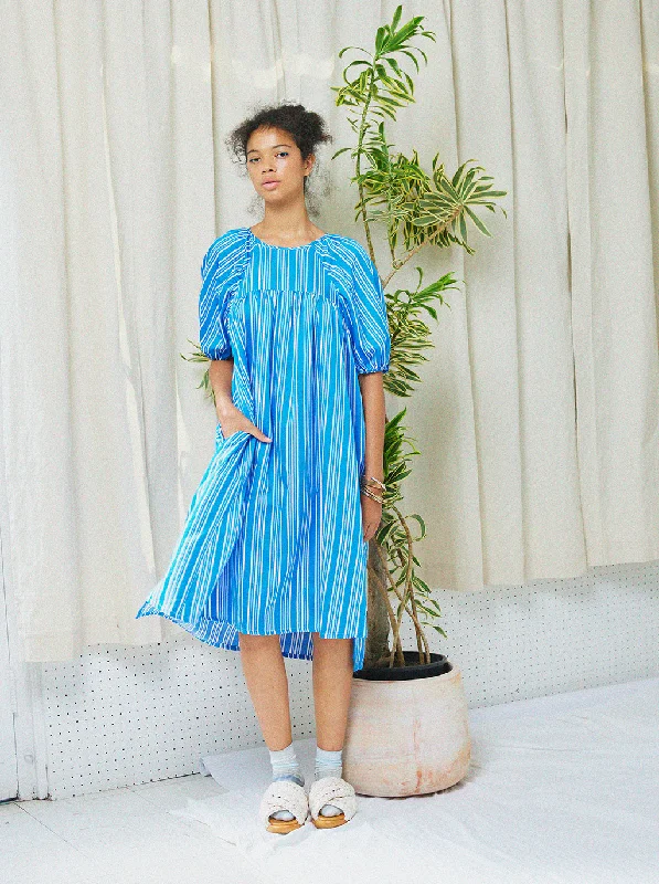Closeout Archive Sale Mardi Dress in Striped Viscose Cotton - Size XS Only