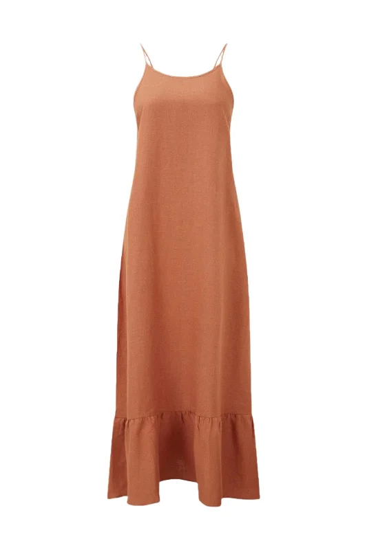Price Cut Gerda Ruffled Slip Dress in tangerine