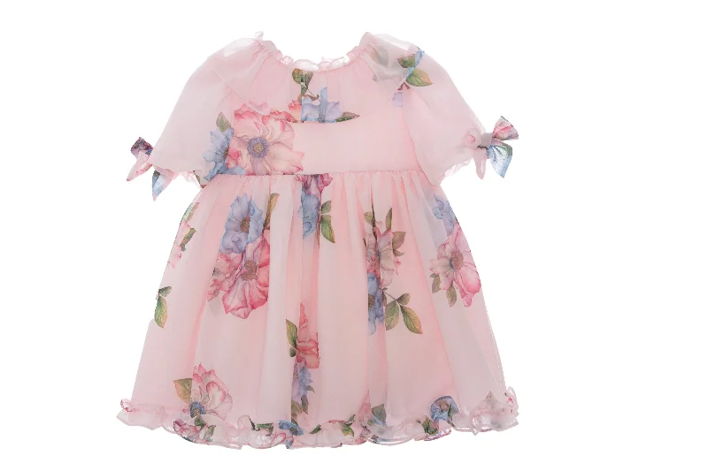 Early Bird Discount Blue Floral Chiffon Dress
