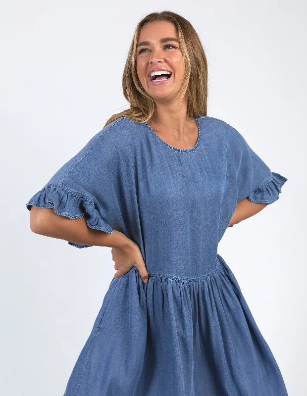 Epic Deals Charlie Chambray Dress Blue Wash
